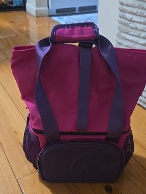 Stylish Pink and Purple Women’s Tote Backpack
